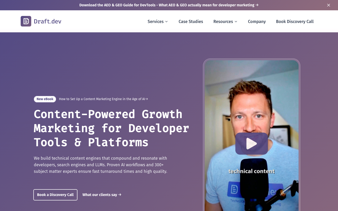 draft dev homepage