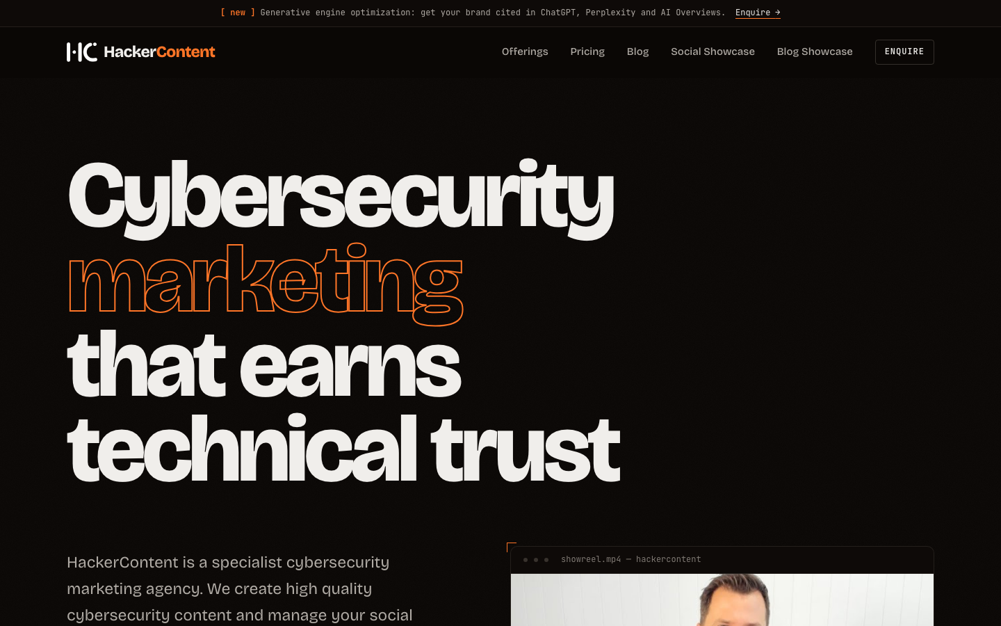 hackercontent homepage