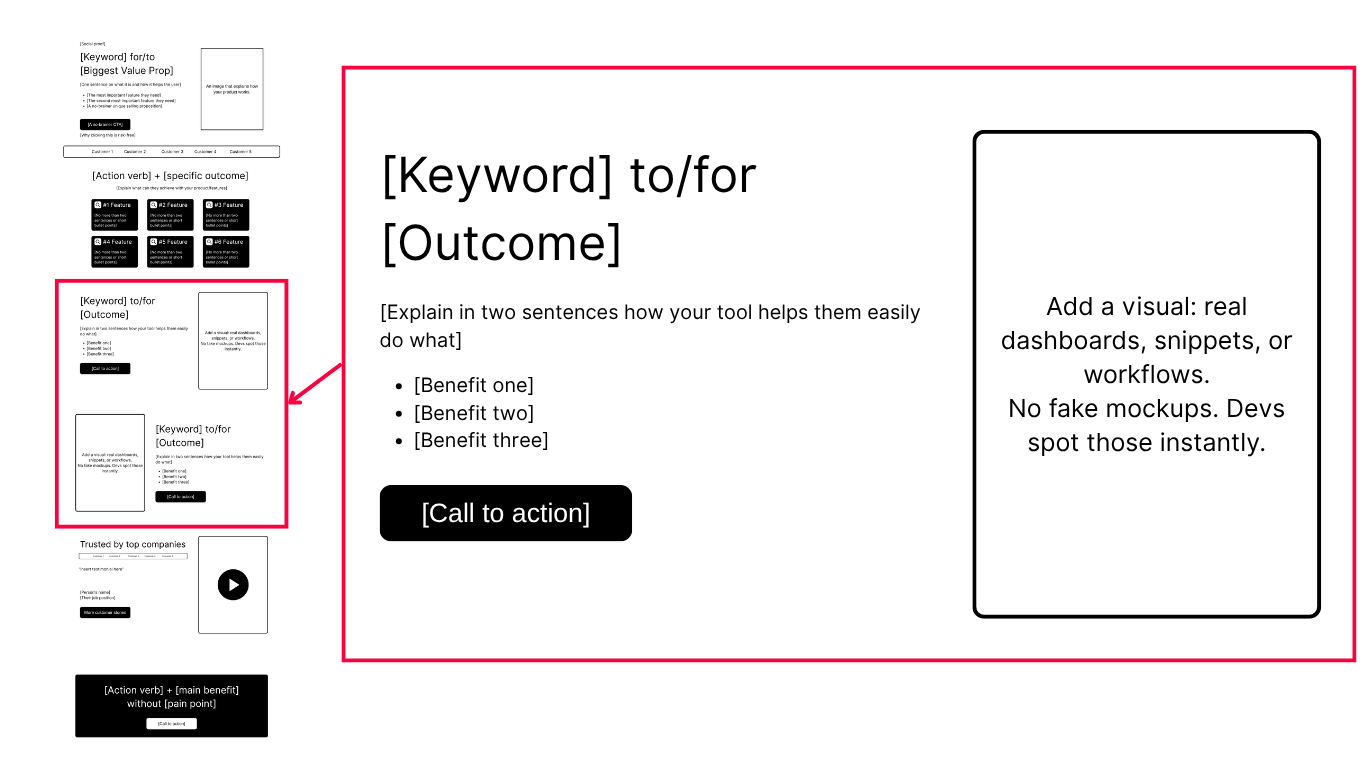 use case section breakdown