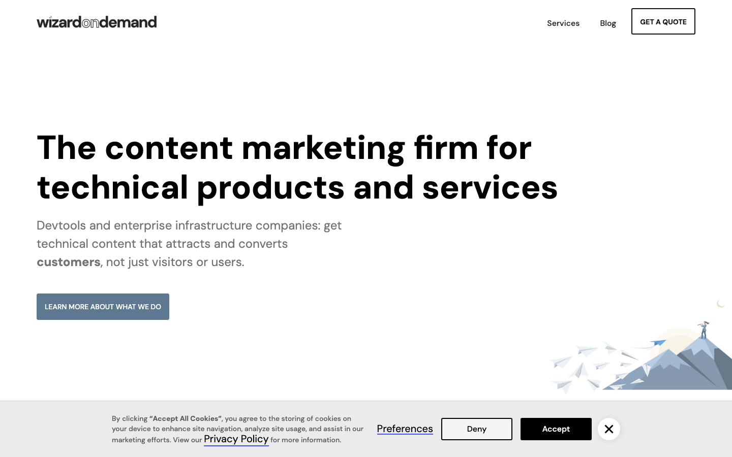 wizard on demand homepage